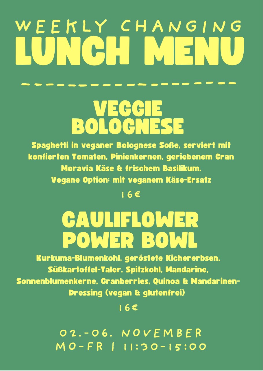Carte lunch 2–6 novembre