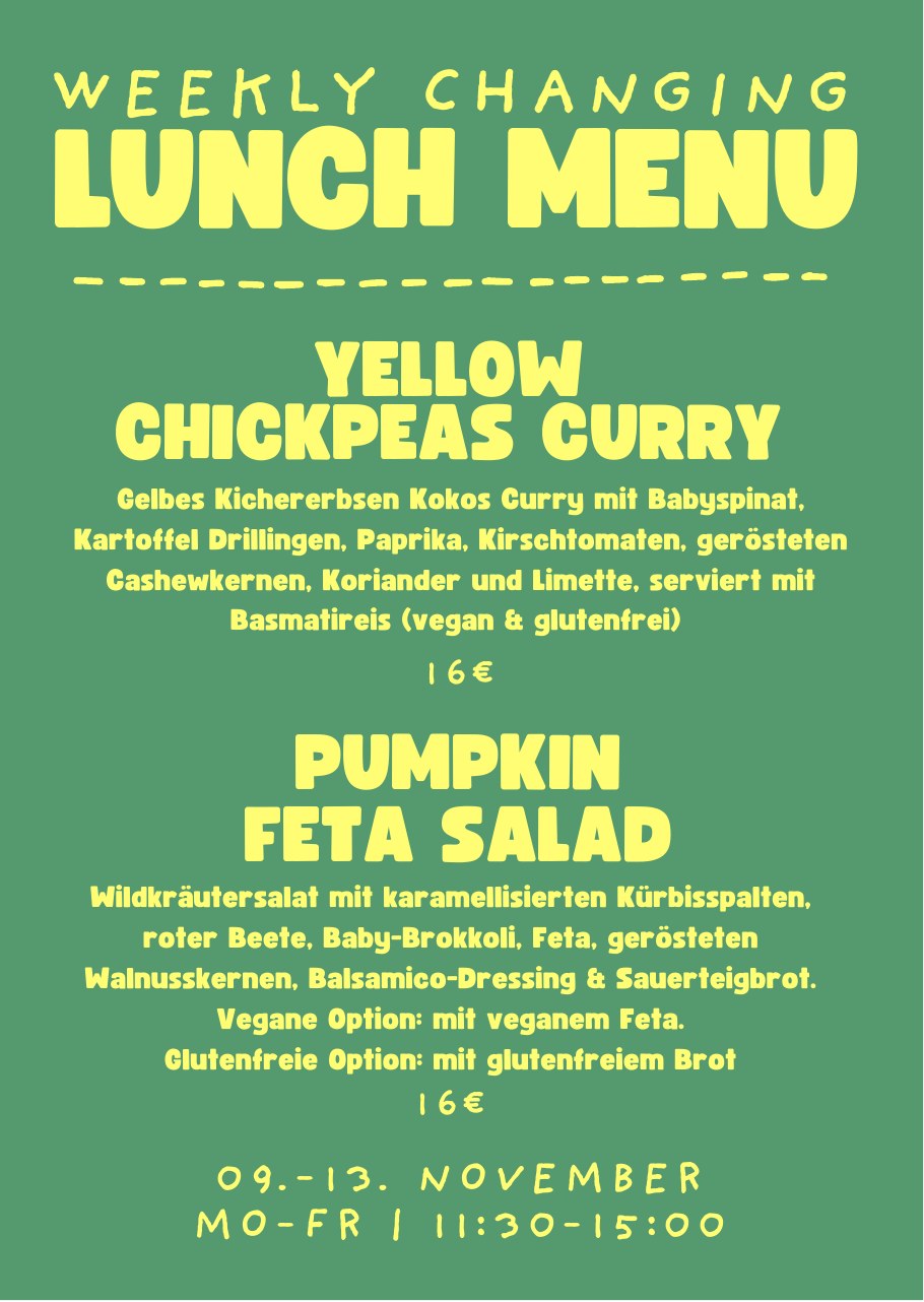 Carte lunch 9–13 novembre