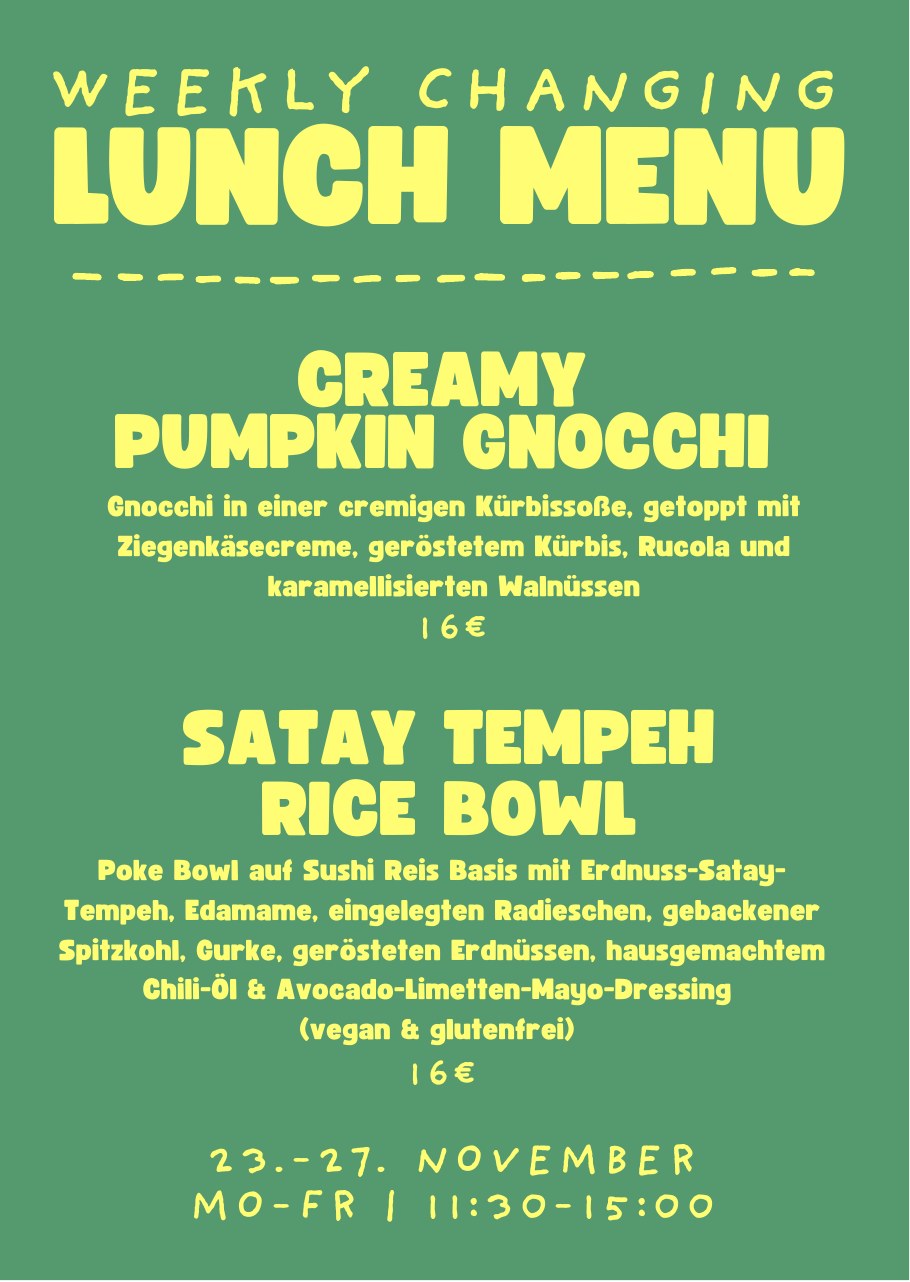 Carte lunch 23–27 novembre
